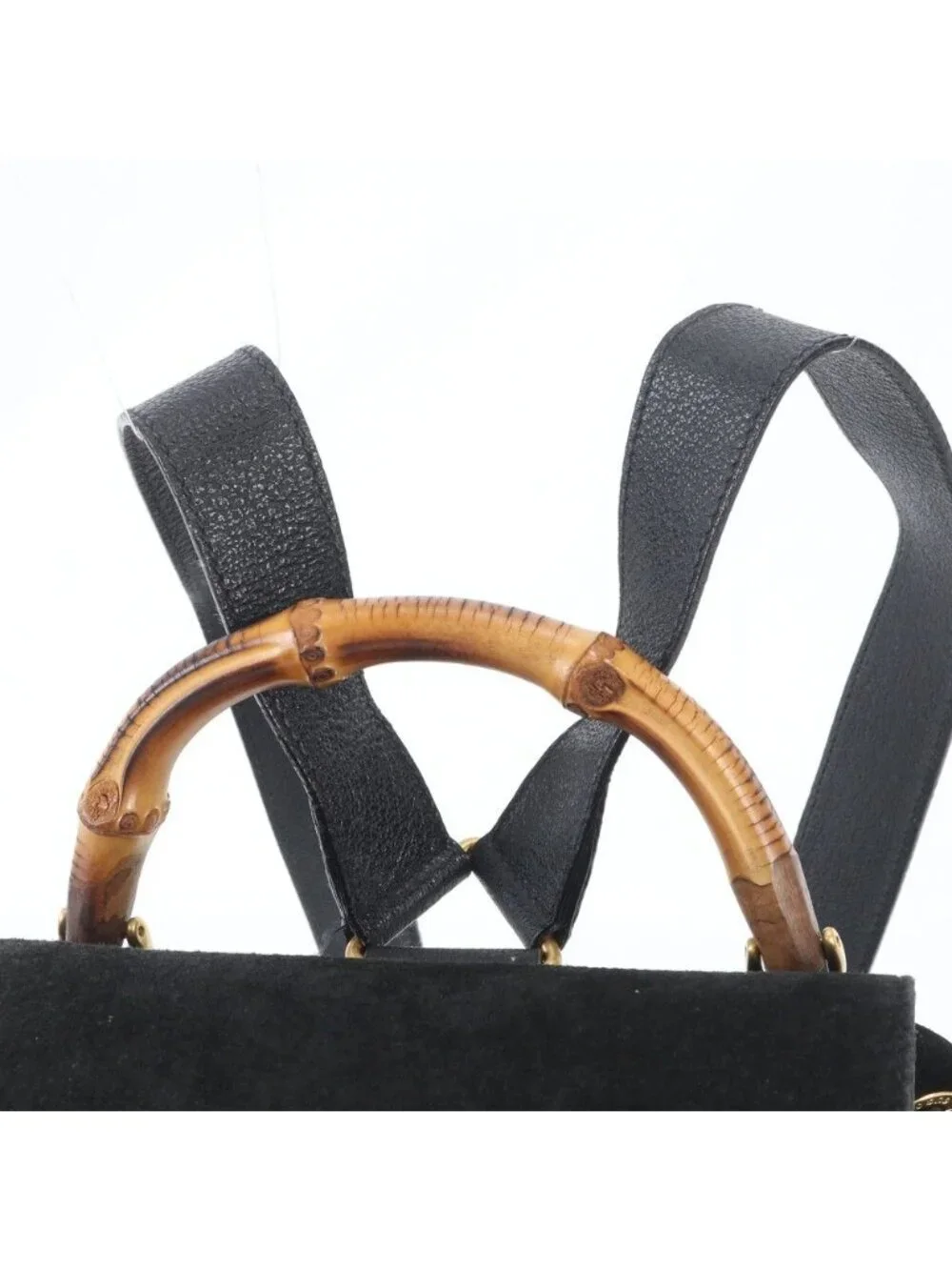 Gucci Vintage Bamboo Leather Backpack Shoulder Bag